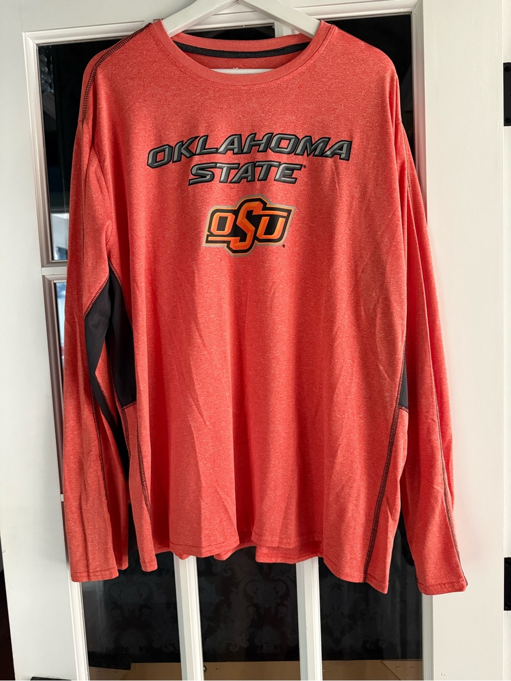 Knights Apparel Heathered Orange Long Sleeve Tee with White Logo